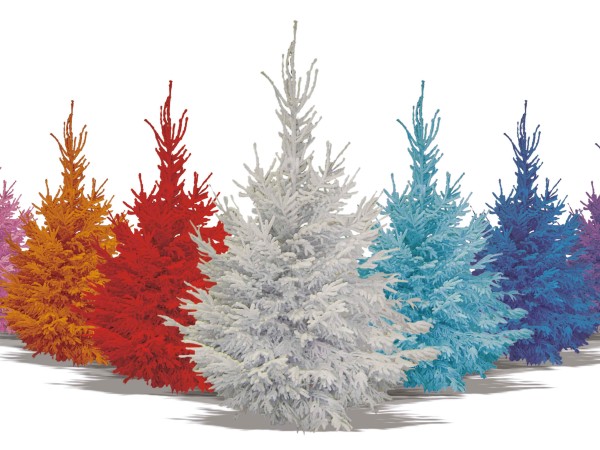 Sapin de Noël coloré en plusieurs teintes